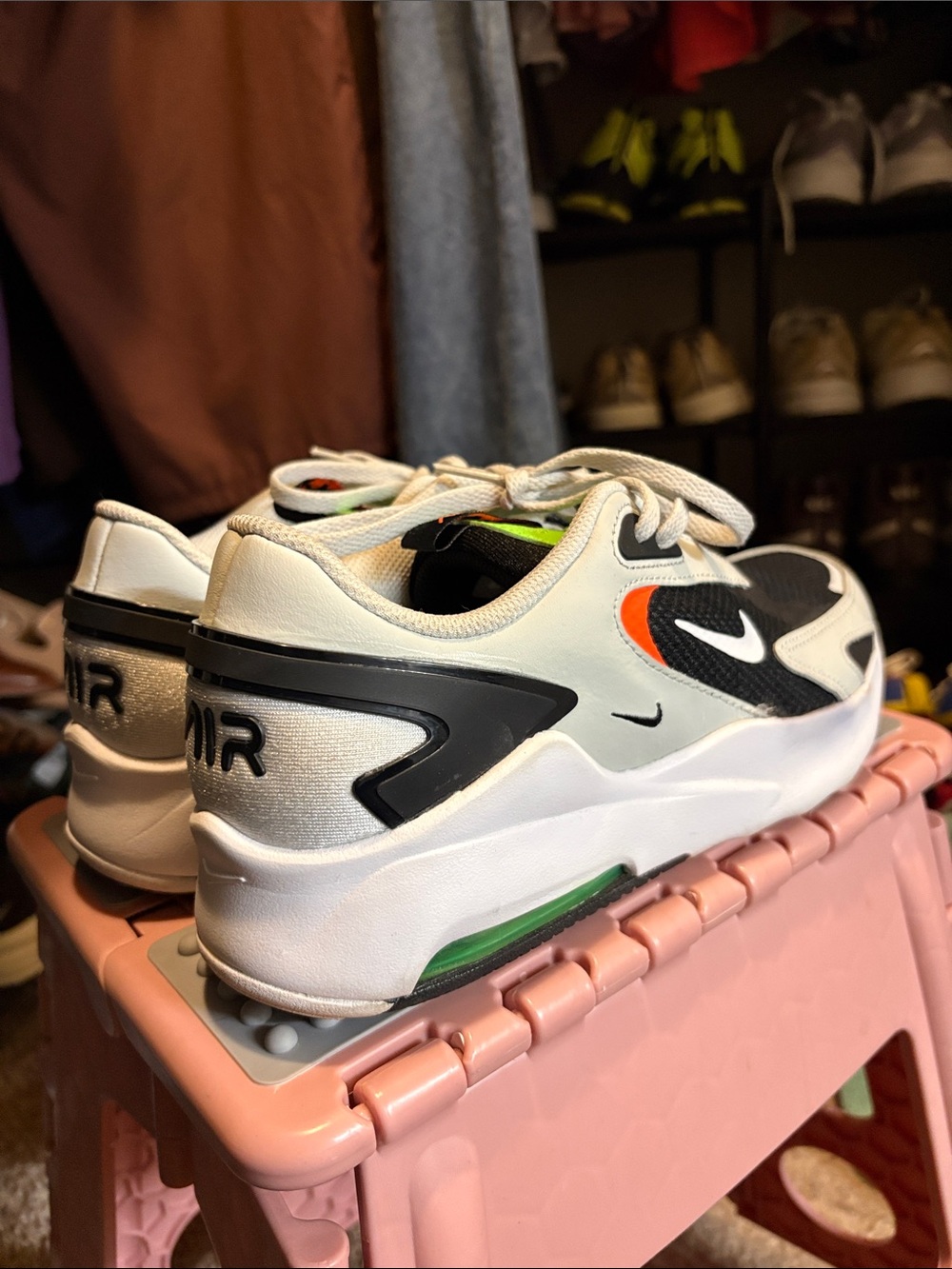 Nike Kids White, Black and Orange Athletic Sneakers